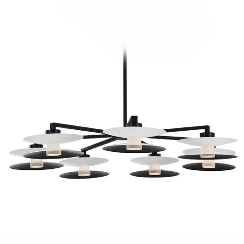 Kalco Lighting Kalco Lighting Fresno White and Matte Black LED Chandelier 516272WMB