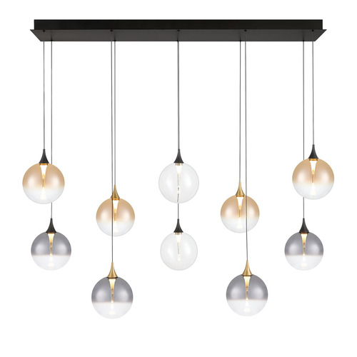 Lissa 47-Inch LED Linear Chandelier in Black & Gold by Eurofase