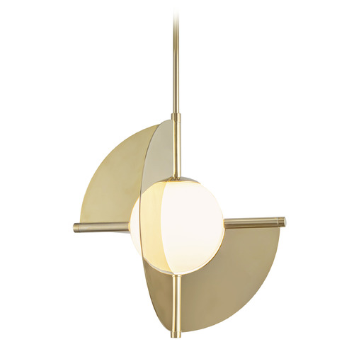 Kuzco Lighting Scorpio Metallic Brass LED Pendant Light with Globe Shade