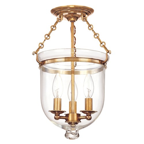 Hudson Valley Lighting Hampton Semi-Flush Mount in Aged Brass by Hudson Valley Lighting 251-AGB-C1