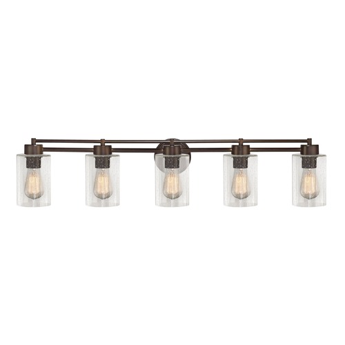 Design Classics Lighting Seeded Glass Bathroom Light Bronze 5 Lt 706-220 GL1041C