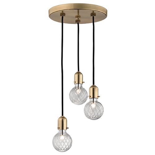 Hudson Valley Lighting Marlow 3-Light Multi-Light Pendant in Aged Brass by Hudson Valley Lighting 1103-AGB