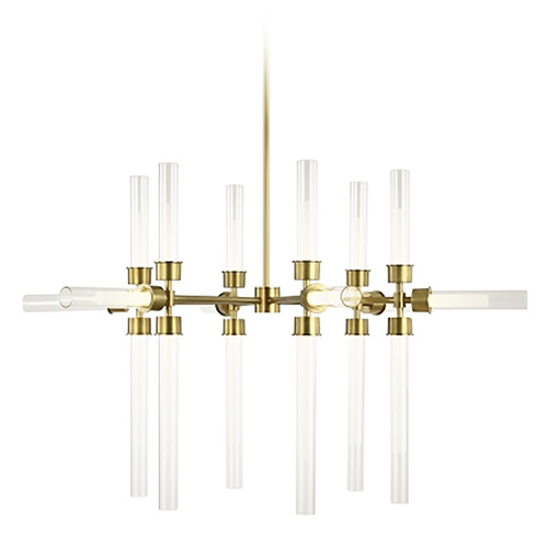 Linger 18-Light LED Chandelier in Natural Brass by Visual Comfort Modern