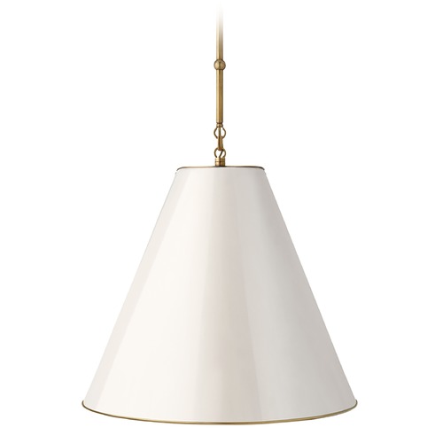 Visual Comfort Signature Collection Thomas OBrien Goodman Pendant in Antique Brass by Visual Comfort Signature TOB5091HABAW