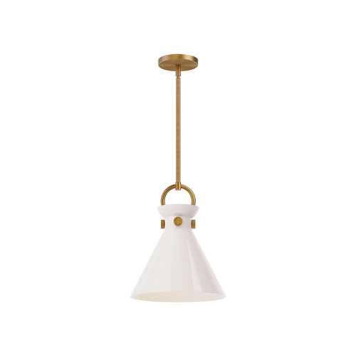 Alora Lighting Alora Lighting Emerson Aged Gold Pendant Light with Conical Shade PD412511AGGO