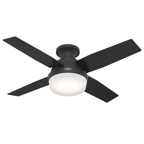 Hunter Fan Company Dempsey Matte Black LED Ceiling Fan with Light