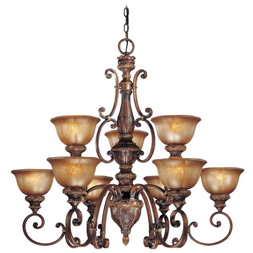 Chandelier with Brown Glass in Illuminati Bronze by Minka Lavery