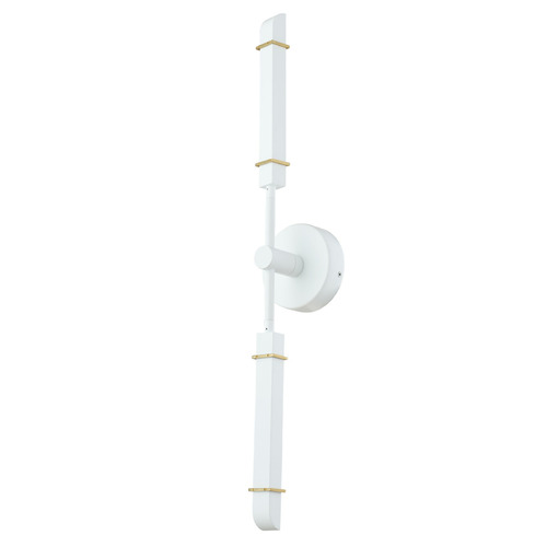 Kalco Lighting Concorde Matte White and Satin Brass LED Sconce