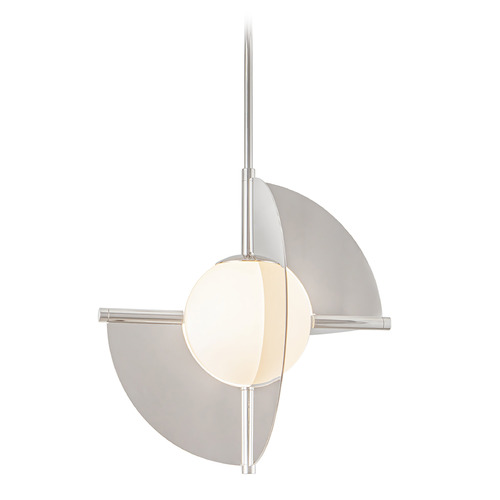 Kuzco Lighting Scorpio Polished Nickel LED Pendant Light with Globe Shade