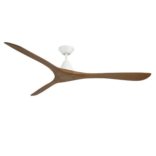 Modern Forms Carve Matte White & Distressed Koa Ceiling Fan Without Light