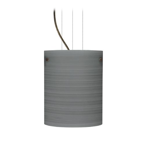 Modern Pendant Light Grey Glass Bronze by Besa Lighting