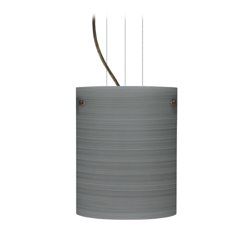 Besa Lighting Modern Pendant Light Grey Glass Bronze by Besa Lighting 1KG-4006TN-BR