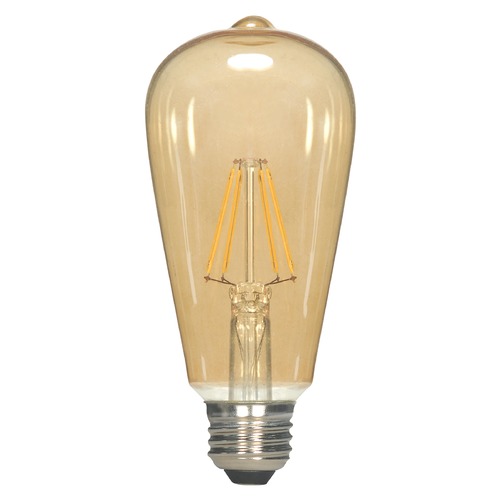2.5W ST19 LED Transparent Amber Medium Base 2000K 120V Dimmable by Satco Lighting