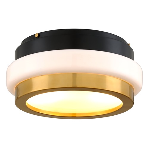 Corbett Lighting Beckenham Vintage Polished Brass & Black Flush Mount by Corbett Lighting 299-32