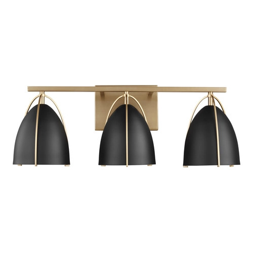 Norman 24.25-Inch Vanity Light in Satin Brass by Visual Comfort Studio