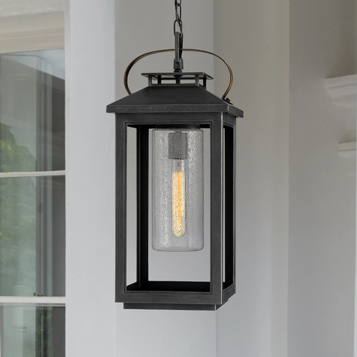 Atwater 21.50-Inch 12V Coastal Rated Hanging Lantern in Ash Bronze by Hinkley Lighting