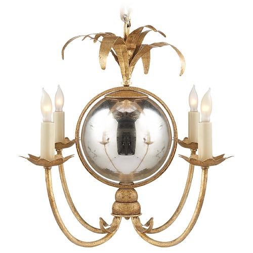 Visual Comfort Signature Collection E.F. Chapman Gramercy Mini Chandelier in Gilded Iron by Visual Comfort Signature CHC5370GI
