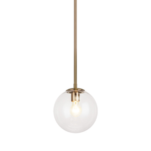 Matteo Lighting Novo Aged Gold Brass Mini-Pendant Light with Globe Shade