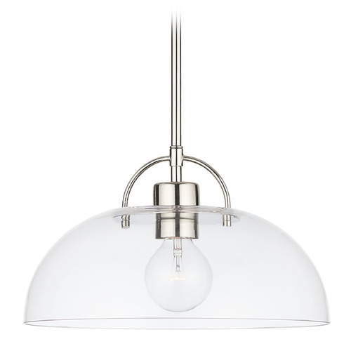 Capital Lighting Rudy 14-Inch Pendant in Polished Nickel by Capital Lighting 9F369A
