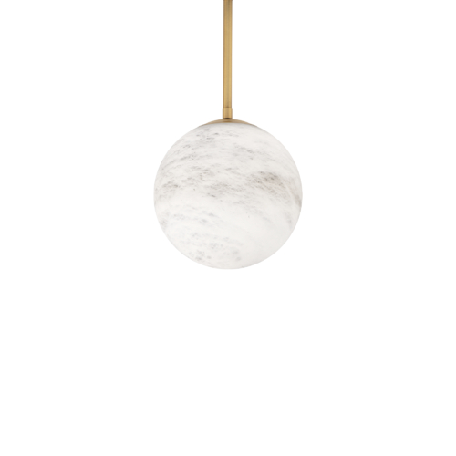Modern Forms by WAC Lighting Pisces 8-Inch Alabaster 4CCT Pendant in Aged Brass by Modern Forms PD-34408-27-AB