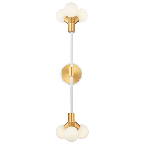 Kalco Lighting Kalco Lighting Tres White and New Brass LED Sconce 517421WNB