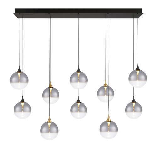 Lissa 47-Inch LED Linear Chandelier in Black & Gold by Eurofase