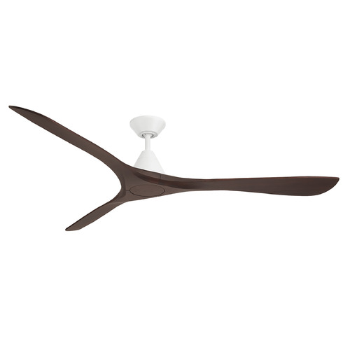 Modern Forms Carve Matte White & Dark Walnut Ceiling Fan Without Light