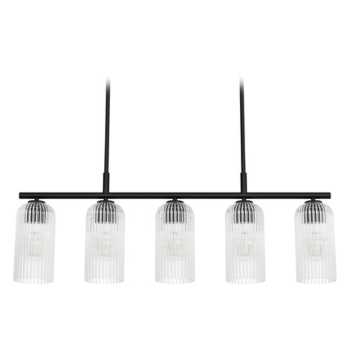 Hunter Fan Company Beverly Glen Matte Black Island Light with Cylindrical Shade