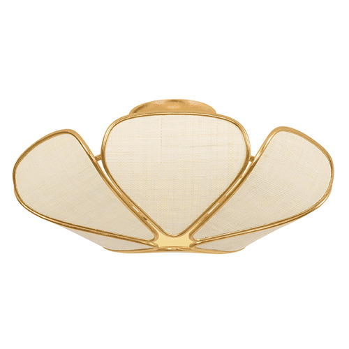 Hudson Valley Lighting Bayville Vintage Gold Leaf LED Semi-Flushmount Light