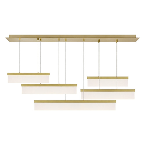 Visual Comfort Modern Collection Sweep LED Linear Chandelier in Aged Brass by Visual Comfort Modern 700LSSWPR-LED930