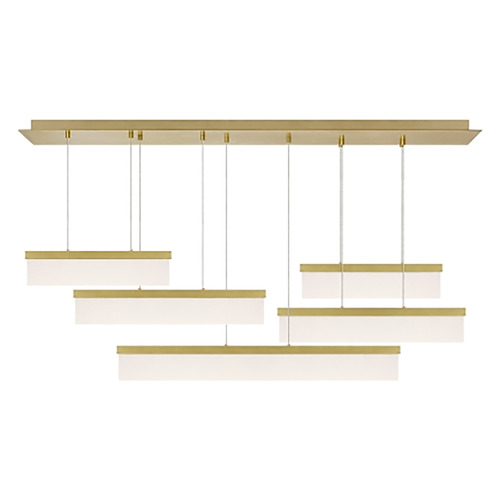 Sweep LED Linear Chandelier in Aged Brass by Visual Comfort Modern