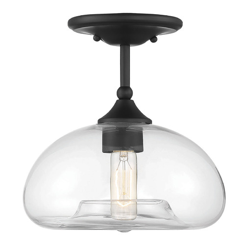 10.75-Inch Wide Semi-Flush Mount in Matte Black by Meridian