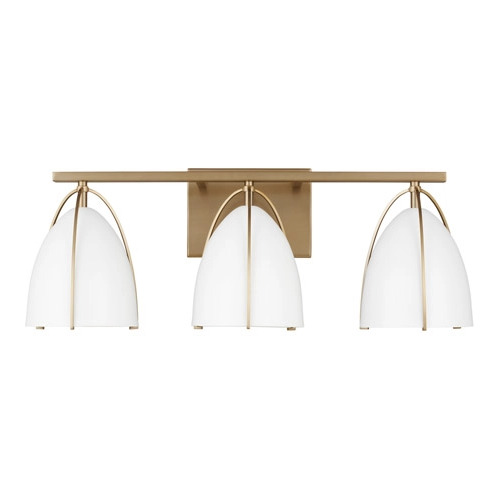 Norman 24.25-Inch Vanity Light in Satin Brass by Visual Comfort Studio