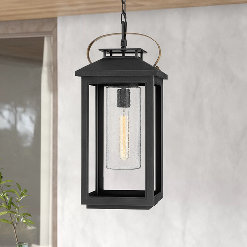 Atwater 21.50-Inch 12V Coastal Rated Hanging Lantern in Black by Hinkley Lighting