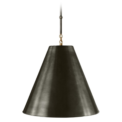 Visual Comfort Signature Collection Thomas OBrien Goodman Pendant in Bronze & Brass by Visual Comfort Signature TOB5091BZHABBZ