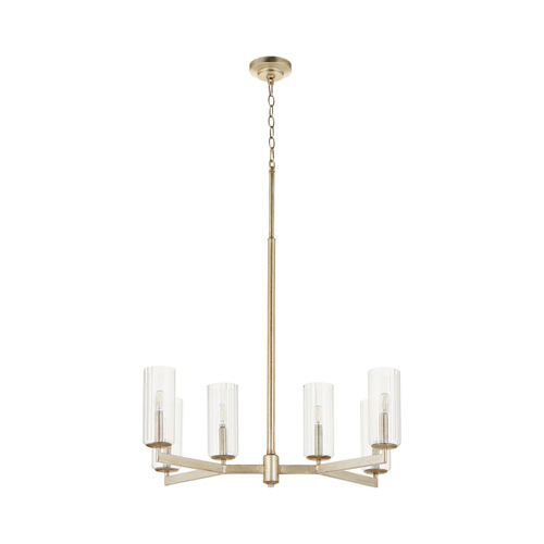 Merrick 6-Light Linear Chandelier in Silver Leaf by Quorum Lighting
