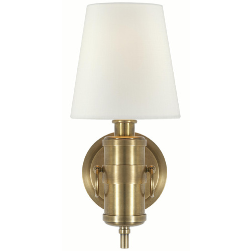 Visual Comfort Signature Collection Visual Comfort Signature Collection Thomas O'brien Jonathan Hand-Rubbed Antique Brass Sconce TOB2730HAB-L