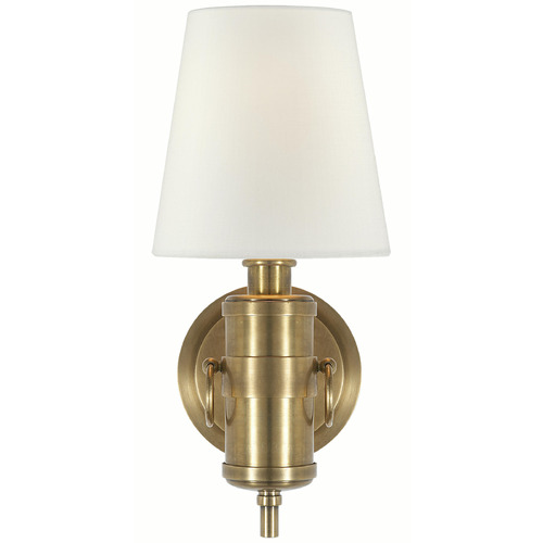 Visual Comfort Signature Collection Thomas O'brien Jonathan Hand-Rubbed Antique Brass Sconce
