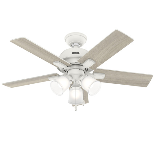 Hunter Fan Company Crystal Peak Matte White LED Ceiling Fan with Light