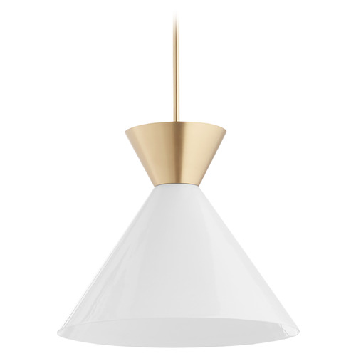 Beldar Aged Brass Pendant by Quorum Lighting