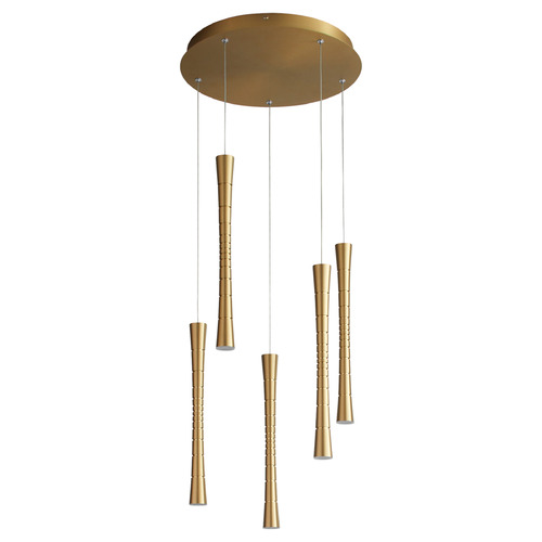 Oxygen Oxygen Sabre Aged Brass LED Multi-Light Pendant 3-6005-40