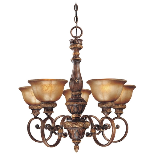Chandelier with Brown Glass in Illuminati Bronze by Minka Lavery