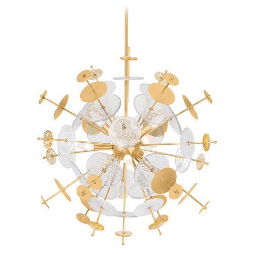 Corbett Lighting Gleason Vintage Gold Leaf & Clear & Champagne LED Chandelier