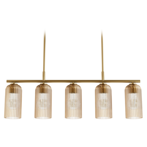 Hunter Fan Company Beverly Glen Luxe Gold Island Light with Cylindrical Shade