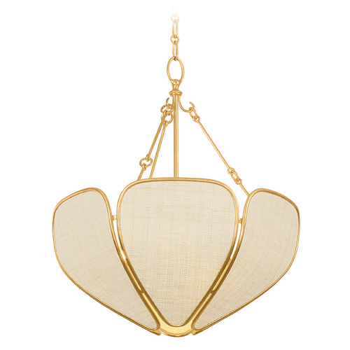 Hudson Valley Lighting Bayville Vintage Gold Leaf LED Pendant Light with Bowl / Dome Shade