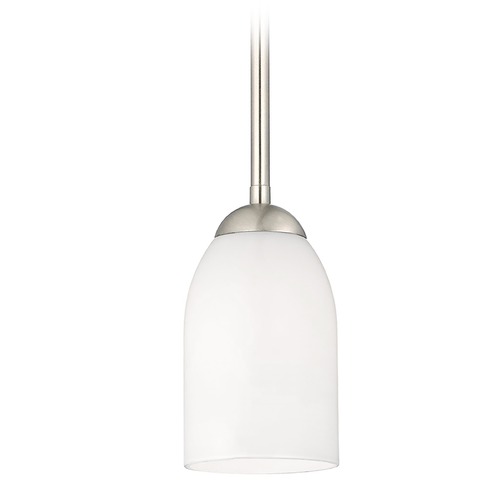 Mini-Pendant Light with Satin White Dome Glass