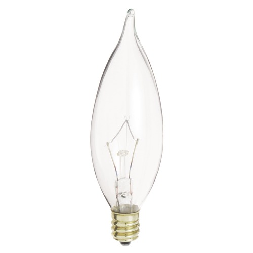 Satco Lighting 60W CA10 Clear Incandescent Candelabra Base Bulb by Satco Lighting S3262