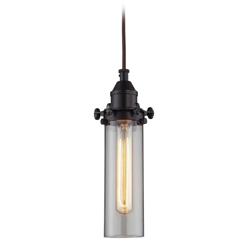 Elk Lighting Elk Lighting Fulton Oil Rubbed Bronze Mini-Pendant Light with Cylindrical Shade 66326/1