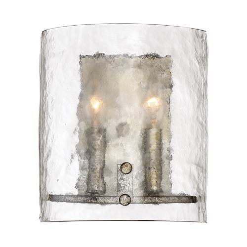 Fortress Wall Sconce in Mottled Silver by Quoizel Lighting