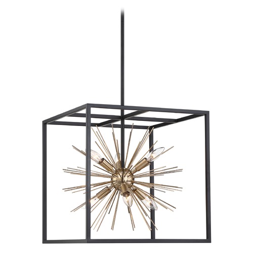 Spirefly Matte Black & Burnished Brass Pendant by Nuvo Lighting